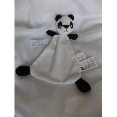 H&M - Schmusetuch - Panda - weiß und schwarz - ca. 28 cm lang