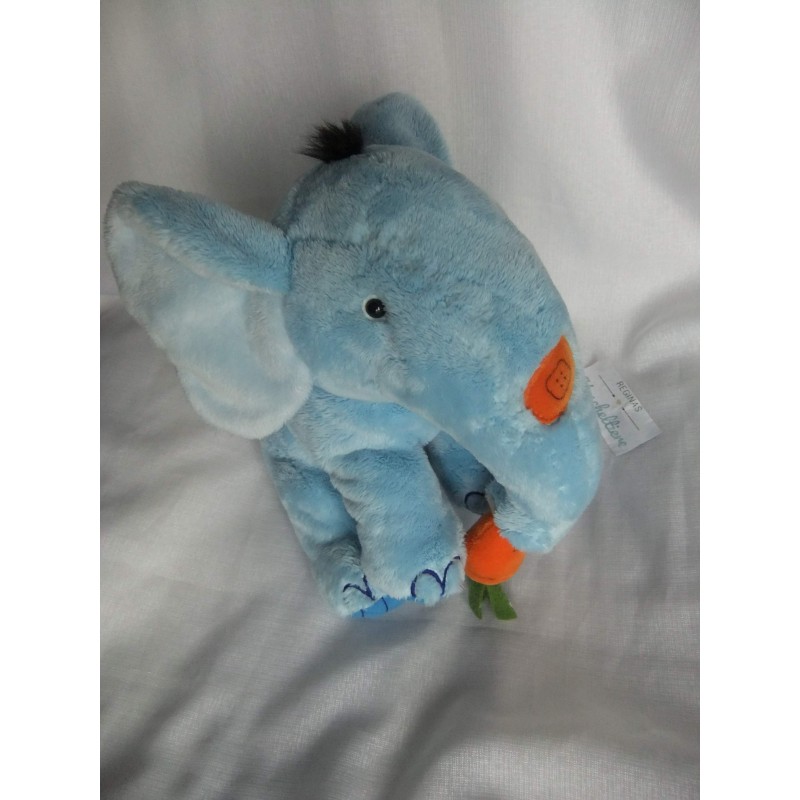 Steiff - Plüschtier - Spieltier - Elefant Karüssel - blautöne und orange - ca. 15 cm lang sitzend und ca. 22 cm hoch