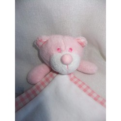 Kik - Okay - Schmusetuch - Bär - rosa und weiß - ca. 26 cm lang