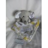 Babyking - Schmusetuch / Handpuppe - Elefant - grau und weiß mit Motiven - ca. 25 cm lang
