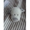 My Baby - Schmusetuch - Hund - grau/weiß gestreift und orange - ca. 28 cm x 28 cm groß