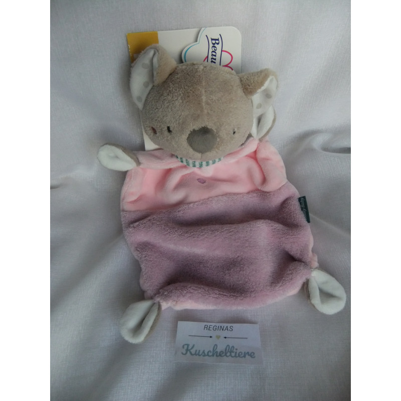 Beauty Baby - Müller - Schmusetuch - Koala mit Schal - rosa und grau - ca. 23 cm lang