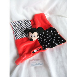 Netto - Disney - Schmusetuch - Mickey Mouse - rot und schwarz- mit Schnullerhalter - ca. 25 cm x 25 cm groß