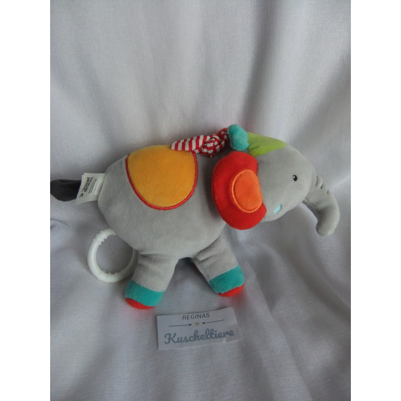 Pusblu - Spieluhr - Elefant - bunt - Melodie: unbekannt - ca. 20 cm lang und 13 cm hoch