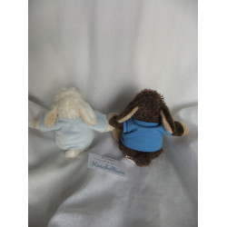Nici - Plüschtiere - zwei Schafe - Jolly Mäh braun und weiß - mit T-Shirt - ca. 12 cm groß - sitzend