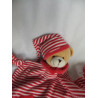 Bieco - Fupa - Schmusetuch - Bär mit Kragen und Zipfelmütze - rot und weiß - ca. 28 cm lang