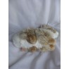 Teddy Hermann - Plüschtier - Hase - beige, braun und weiß - ca. 18 cm hoch und ca. 25 cm lang