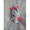 Nicotoy - Spieltier - Plüschtier Katze Marie mit Glitzeraugen und Schleife - weiß und rosa - ca. 17 cm groß - sitzend