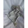 Tex - Schmusetuch - Hase graubraunmeliert mit Schnuffeltuch und Schnullerhalter weiß und graubraun