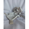Tex - Schmusetuch - Hase graubraunmeliert mit Schnuffeltuch und Schnullerhalter weiß und graubraun