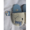 Nici - Hauspantoffeln / Hausschuhe / Pantoffeln - Größe 34-36 - Motiv Eisbär mit Schal - weiß und hellblau