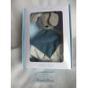 Obaibi / Okaidi - Schmusetuch - Hase grau, blau und weiß mit bunten Herzchenmotiven - ca. 19 cm lang