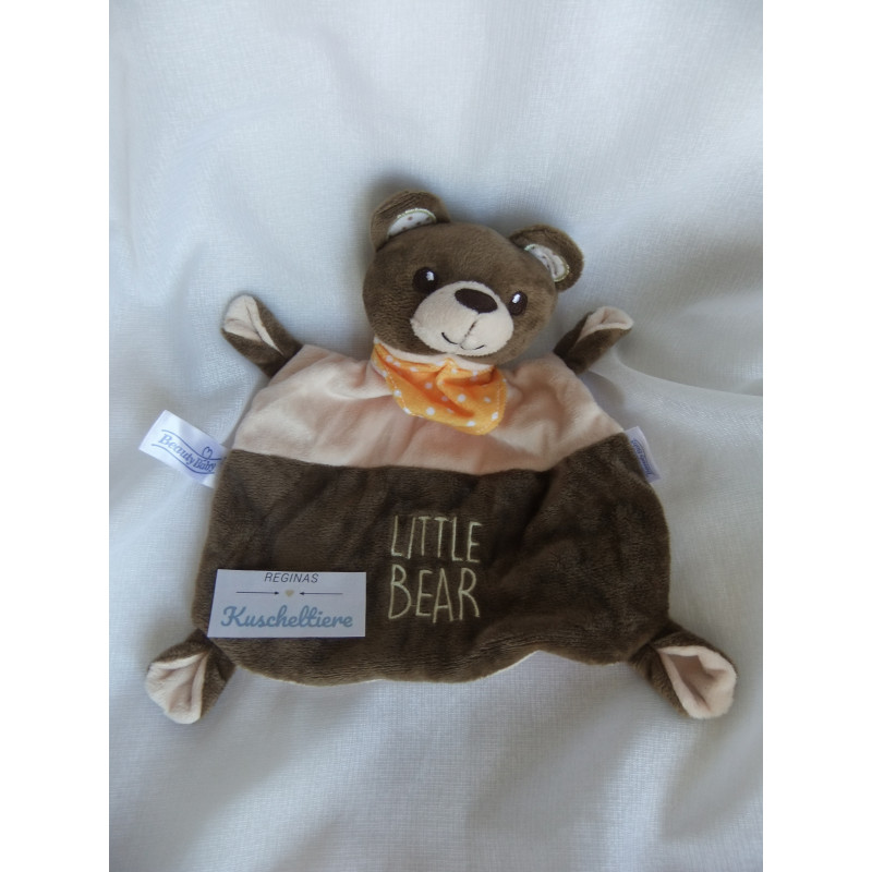 Beauty Baby - Schmusetuch Bär mit Rasselgeräusch - braun und beige - ca. 25 cm lang