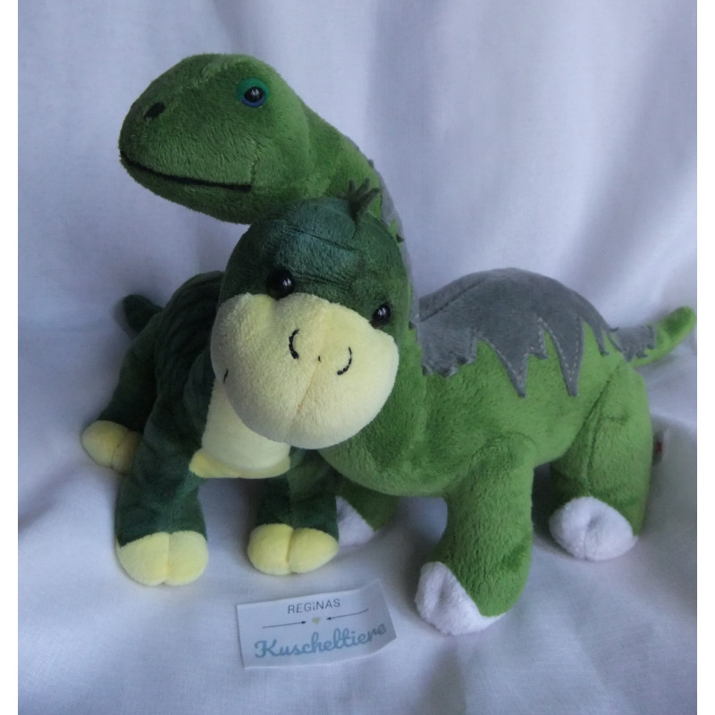 Nicotoy und Minifeet - Plüschtiere - Zwei Dinosaurier Dinos - grün