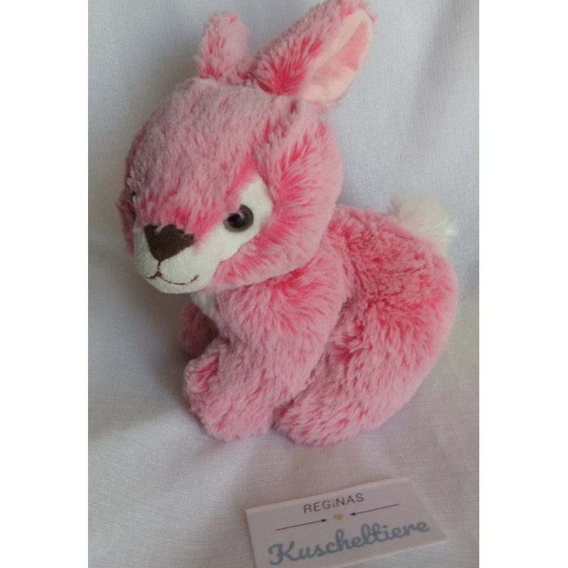 Bob der Bär - Spieltier - Plüschtier - Hase - pink und weiß - ca. 15 cm lang und 15 cm hoch
