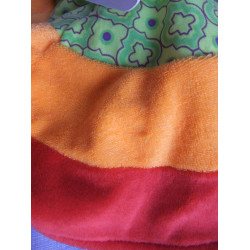 Baby Fehn - Schmusetuch - Kuh / Kälbchen Deluxe in orange und grün - Beißecke - ca. 35 cm lang - Schlenker