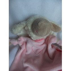 Sigikid - Schmusetuch - Schutzengel Schaf rosa mit weißen Flügelchen und aufgesticktem kleinen Herzchen - ca. 25 cm lang