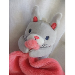 Nicotoy - Schmusetuch - Maus grau, pink und weiß mit Schnuffeltuch in pink