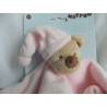 Nattou - BO1 - Schmusetuch - Dreambär Bär mit Halbmond - rosa - ca. 26 cm x 26 cm groß