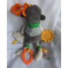 Topomini - Activity - Spieltier - Affe mit Halstuch, Beißring, Ouietsche, Rassel - ca. 28 cm lang