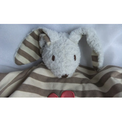 Hape - Eltern - Schmusetuch - Hase Henri mit Herzchenapplikation - weiß und apricot - ca. 33 cm lang