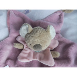 Beauty Baby - Müller - Schmusetuch deluxe - Koala - rosa und braun - mit Schnullerring - ca. 30 cm lang