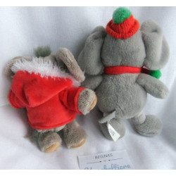 Schaffer - Plüschtiere - Elefant Fridolin mit Weihnachtsmütze und Elefant Sugar mit Nikolaus-Hoodie