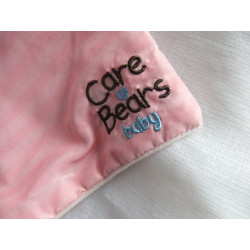 Care Bears baby - Schmusetuch - Glücksbärchies mit Rasselgeräusch - rosa - ca. 28 cm x 28 cm groß
