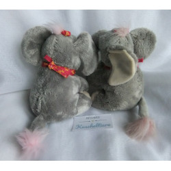 Set - Schneider Plüschtier Elefant grau mit Halstuch und ein kleiner Plüschelefant