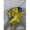 R+V Versicherung - Schmusetuch - Bär - blau mit weißen Sternchen und gelb - Schnullerband - ca. 27 cm x 29 cm groß