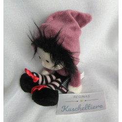Nici - Plüsch - Miss Moonville mit Kapuze - schwarz und lila - ca. 15 cm groß - Schlenker