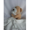 Schmusetuch - Bär braun und weiß mit Schnuffeltuch und kleinem aufgestickten Herzchen - ca. 17 cm x 30 cm groß