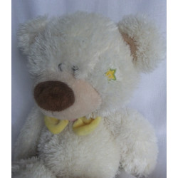 Nanu Nana - Plüschtier - Bär weiß mit gelber Fliege und gelbem Sternchen - ca. 32 cm groß - Schlenker