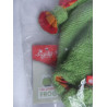 Sigikid - Schmusetuch - Frosch Folunder grün & orange/rot gestreift mit Halstuch in blau mit hellen Klecksen - ca. 27 cm lang