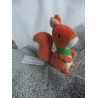Baby Fehn - Schmusetuch - Eichhörnchen Sunshine orange mit Schnuffeltuch grauschwarzweiß meliert - ca. 28 cm x 28 cm groß