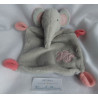 Pusblu - Schmusetuch - Elefant - grau und rosa - mit Blumenapplikation - ca. 25 cm lang