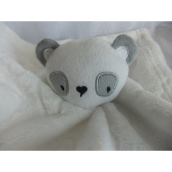 Primark - Early Days - Schmusetuch - Panda mit Rasselgeräusch - weiß und grau - ca. 30 cm x 30 cm groß