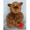 Nici - Plüschtier - Bär Valentin braun mit aufgenähtem roten Herzchen unterm Füßchen - ca. 50 cm groß - Schlenker