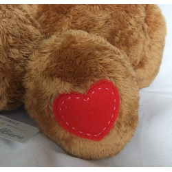 Nici - Plüschtier - Bär Valentin braun mit aufgenähtem roten Herzchen unterm Füßchen - ca. 50 cm groß - Schlenker