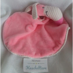 Kik - Ergee - Schmusetuch - Flamingo rosa mit Schnullerband in rosa/weiß gestreift