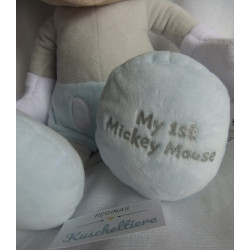 Primark - Disney - Plüschtier - Mickey Mouse - hellblau und grau - mit Rassel- und Knistergeräusch - ca. 40 cm groß - Schlenker