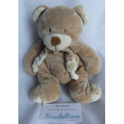 Baby Club - Plüschtier - Spieltier - Bär Zick Zack - hellbraun und beige mit Schal - ca. 22 cm groß - Schlenker