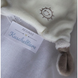 Baby Club - C&A - Schmusetuch - Schaf beige mit gestreiften Halstuch - ca. 27 cm lang