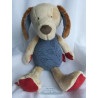 Sigikid - Kuscheltier Spielfigur - Patchworksweety Hund - blau/braun - mit Stickerei - ca. 33 cm groß - Schlenker