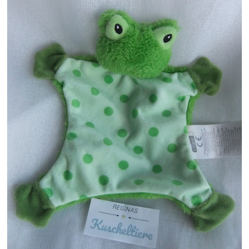 Kik - Ergee - Schmusetuch - Frosch - grün/hellgrün mit Punkten - ca. 20 cm lang