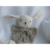 H&M - Schmusetuch - Kaninchen naturweiß mit dicker Schleife in braungrau - aus Baumwolle - ca. 30 cm lang