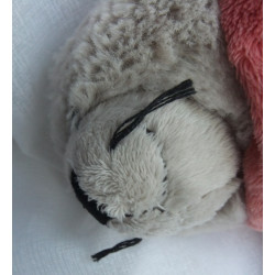 Nici - Plüschtier - White World - Robbe graubraun/weiß mit Schal lachsfarben - ca. 25 cm groß - liegend