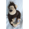 Nici - Plüschtier - Wild Friends Affe Nardu dunkelbraun mit Kuscheldecke kariert - ca. 32 cm groß - Schlenker