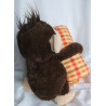 Nici - Plüschtier - Wild Friends Affe Nardu dunkelbraun mit Kuscheldecke kariert - ca. 32 cm groß - Schlenker