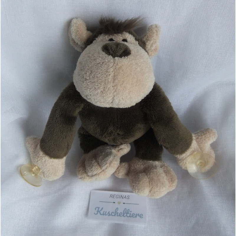 Nici - Plüschtier - Wild Friends - Affe mit Saugnäpfe in den Händchen - dunkelbraun - ca. 23 cm groß - Schlenker